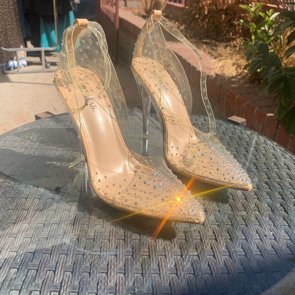 Clear Studded Heels - Picture 2 of 3